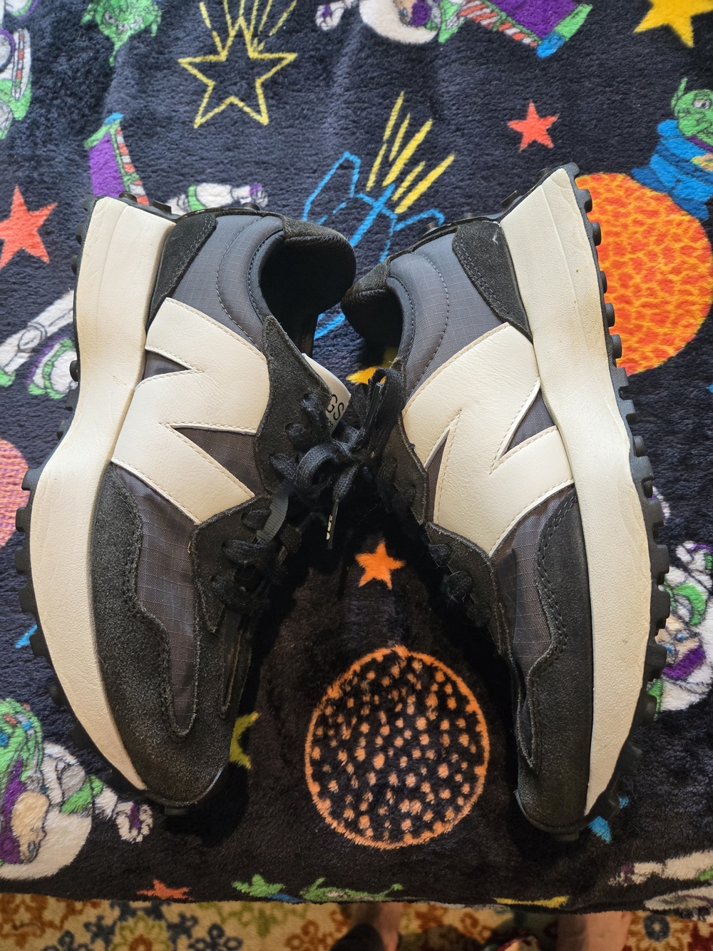 FIGS New Balance 327 Black and White Sneakers Size 6.5